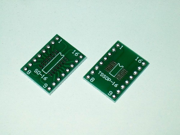 SOP16 - 3x SSOP16 TSSOP16 to DIP16 Adapter Platine PCB 16x21mm FR4