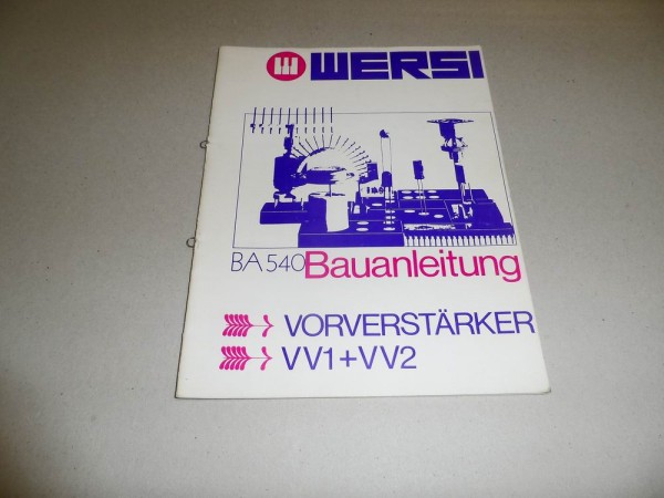 BA540 - Wersi Bauanleitung Vorverstärker VV1+VV2 gebr.