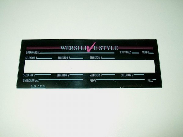 WB06 - Display Abdeckung Wersi Live-Style gebr. Blende 213994