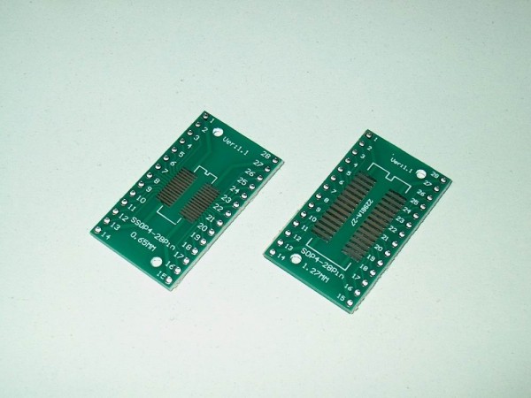 SOP28 - 3x SSOP28 TSSOP28 to DIP28 Adapter Platine PCB 21x36mm FR4