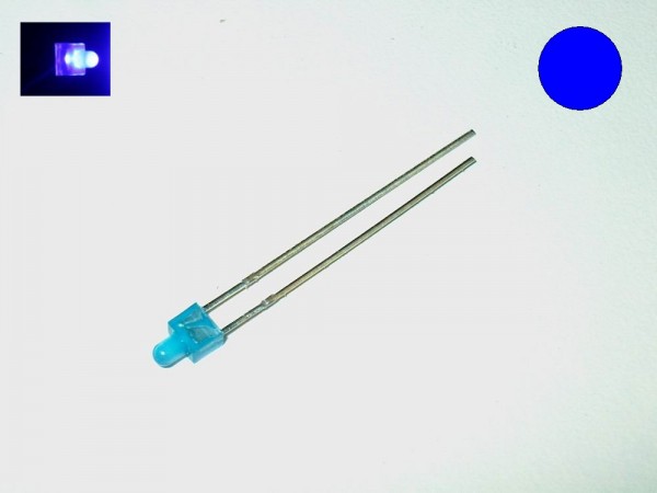 L304 - LEDs 2mm blau diffus kurzer Kopf oben Rund Mini Leuchtdioden [10pcs]