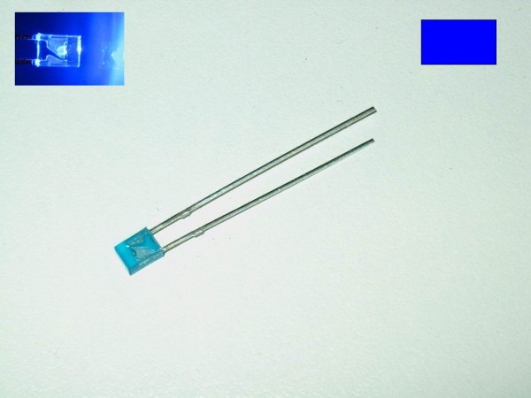 L804 - LED 2x3x4mm eckig rechteckig flach diffus blau LEDs [10pcs]