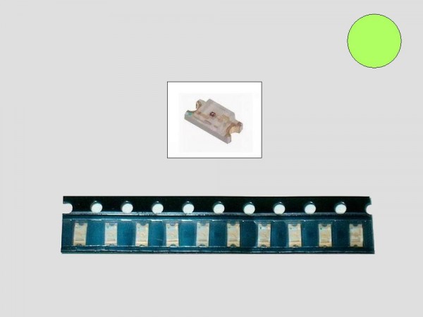 S1046 - 20 Stück LED SMD 1206 grün superhell für Modellbau gegurtet LED1206-GB