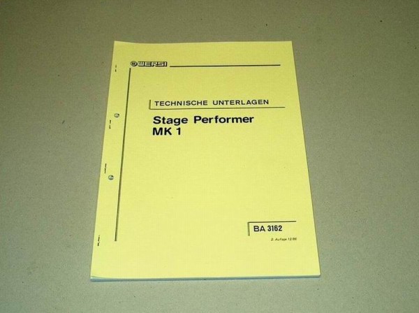 BA3162 - Service Manual MK1 Wersi Stage Performer Technische Unterlagen