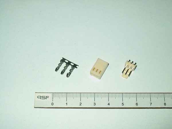 E503 - 3 Stück 3pol. Steckverbinder Set RM2,54mm PC-Serie für LED RC-Modell Bahn