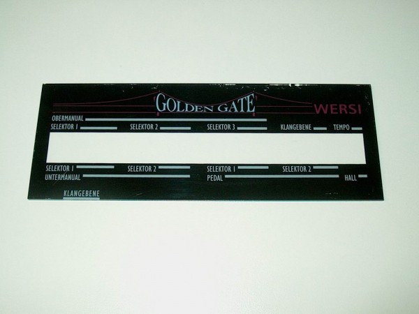 WB07 - Display Abdeckung Wersi Golden-Gate gebr. Blende 213995